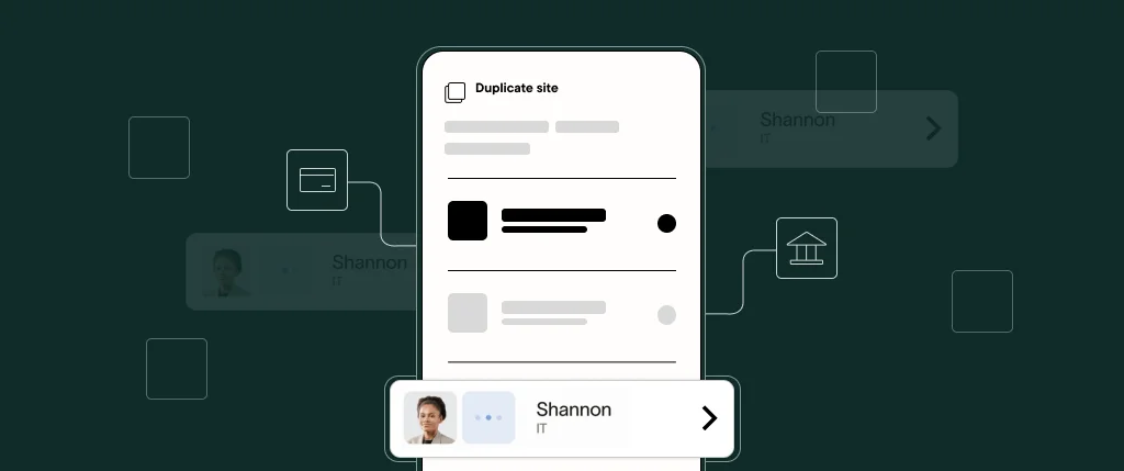 A phone interface allowing a user to duplicate a website