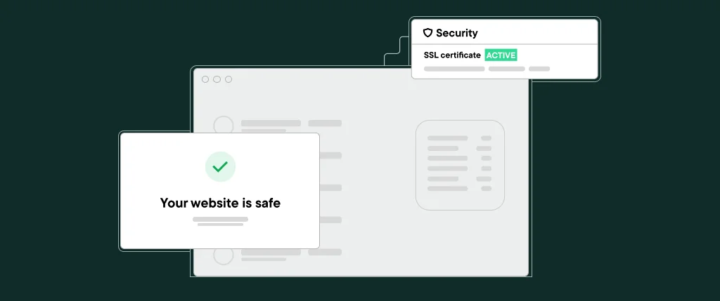 Interface indicating a website is secure